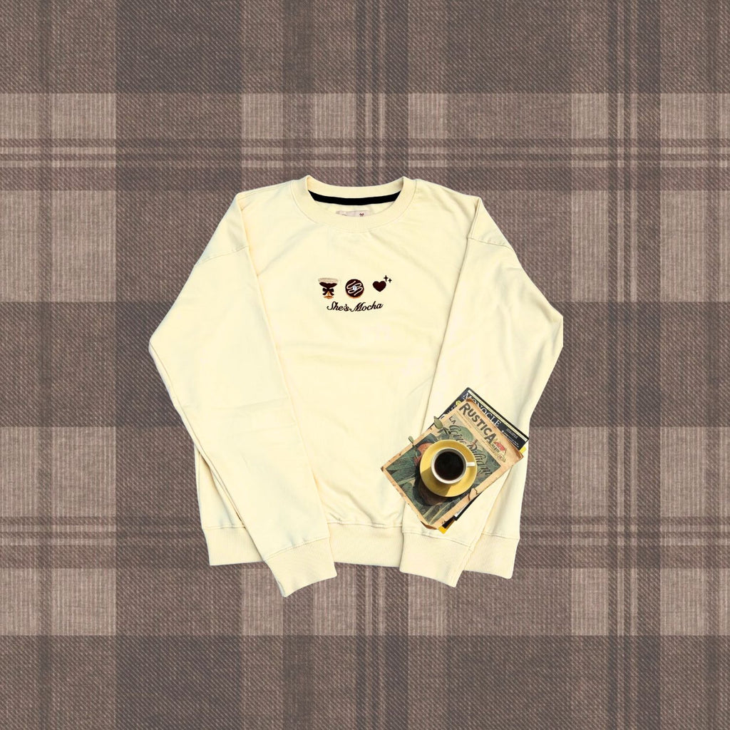 She's Mocha Embroidered Sweatshirt