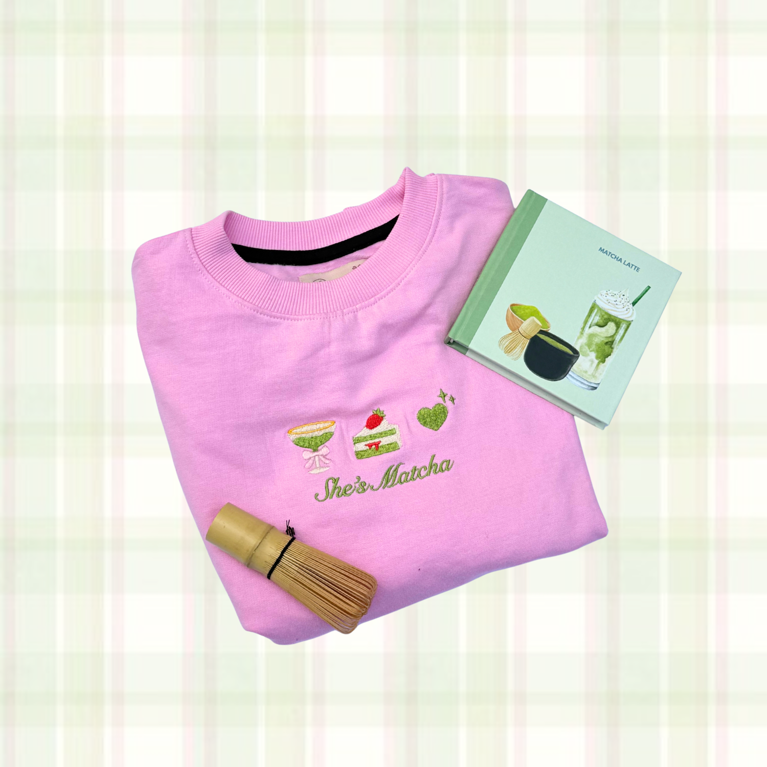 She's Matcha Embroidered Sweatshirt