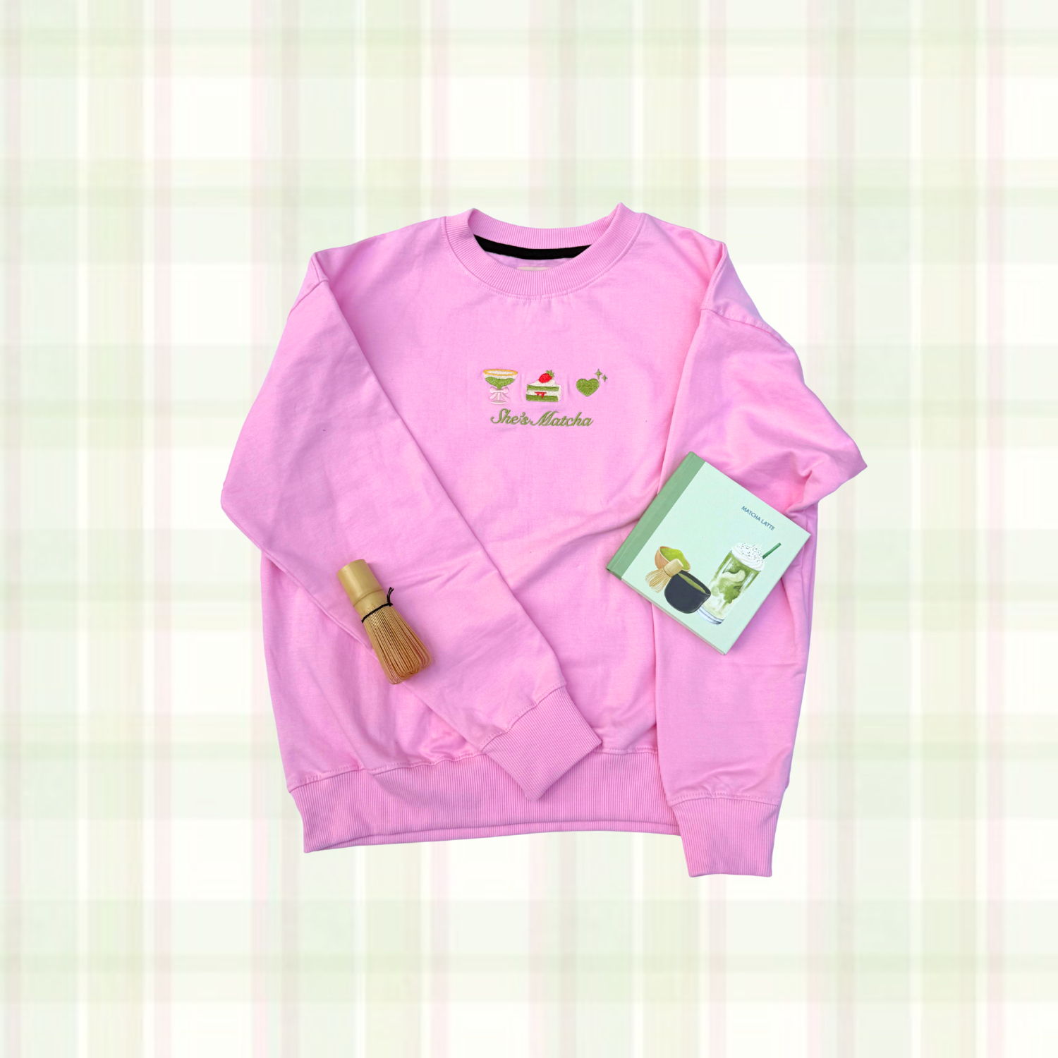 She's Matcha Embroidered Sweatshirt